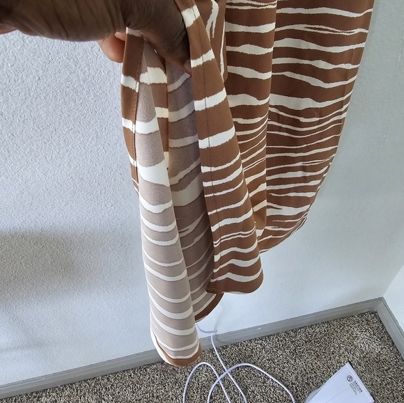 A New Day Slip Dress Women Beige Zebra Print Sz L Babydoll Minimalist New - Picture 7 of 15